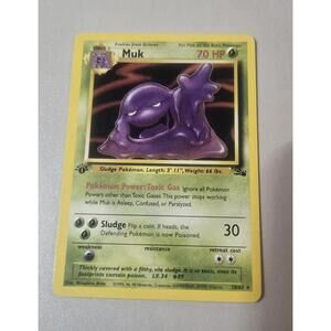 Pokemon Muk 1st Edition Trading Card 28/62 1st Edition